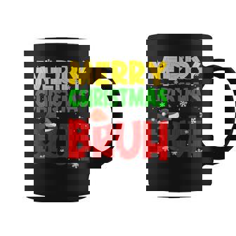 Merry Christmas Bruh Xmas Santa Claus Snow Flake Boys Coffee Mug - Thegiftio
