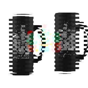 Merry Christmas Cactus Tree Lights Cactus Lover Xmas Coffee Mug | Mazezy