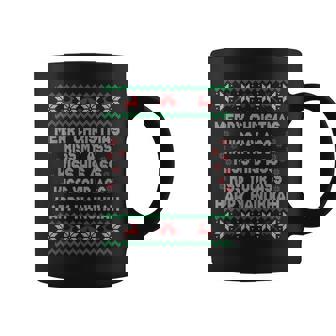 Merry Christmas Kiss My Ass His Ass Your Ass Happy Hanukkah Coffee Mug - Monsterry