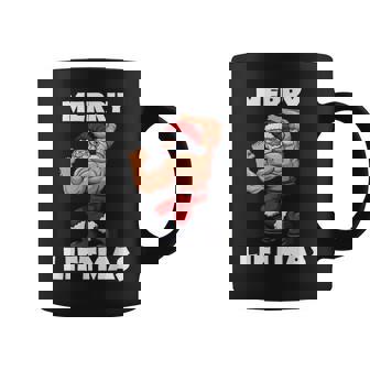 Merry Liftmas Ugly Christmas Sweater Santa Gym Workout Coffee Mug - Thegiftio