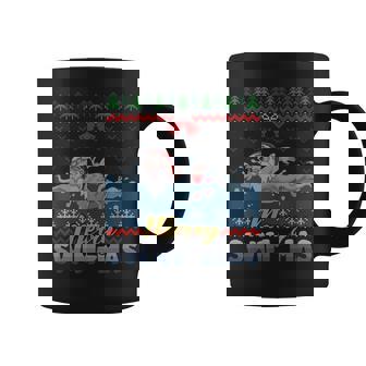 Merry Swim-Mas Santa Claus Swimming Ugly Christmas Sweater Coffee Mug | Mazezy