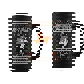 Merry Xmas Y'all Texas Ugly Christmas Sweater Coffee Mug | Mazezy