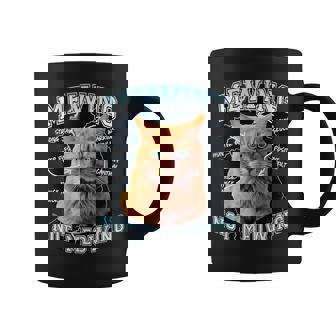 Mewing Not Meowing Cat Meme Joke Looksmax Cat Coffee Mug - Monsterry