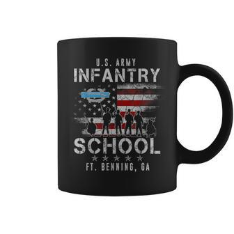 Military Infantry School Fort Benning Usa Flag Veterans Day Coffee Mug - Monsterry UK