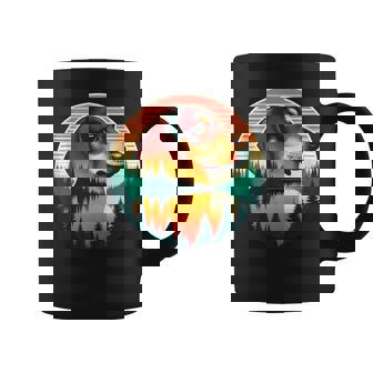 Miniature Dachshund Dog Sunset Retro Style Vintage 80s 70s Tank Top Graphic Print Coffee Mug - Monsterry