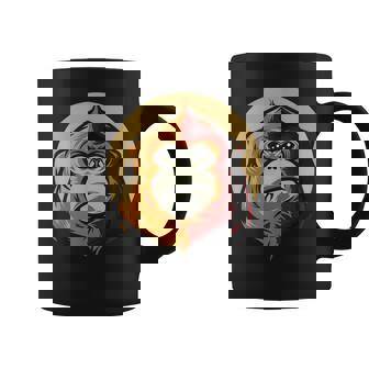 Mono De Nariz Chata Dorada Taza de café - Regaloses