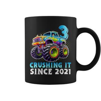 Monster Truck 3 Year Old Boys 3Th Birthday Party Born 2021 Coffee Mug | Seseable UK