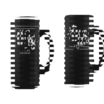 Mrs Est 2025 Just Married Wedding Hubby Mr & Mrs Graphic Print Coffee Mug - Monsterry
