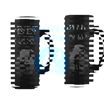 Nature Conservation Wolf Environmental Protection Mountain Silhouette Coffee Mug - Monsterry