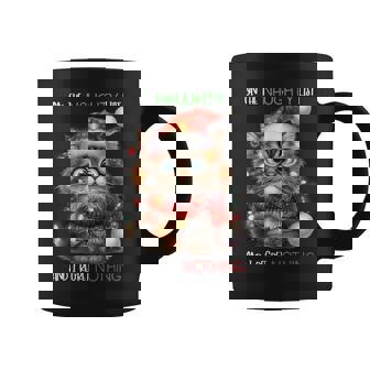 On The Naughty List And I Regret Nothing Cat Christmas Coffee Mug - Monsterry