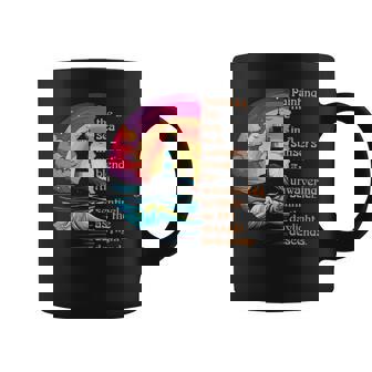 Nautical Lighthouse In Sunset Glow Painting The Sea Poem Premium Graphic Print Coffee Mug - Monsterry