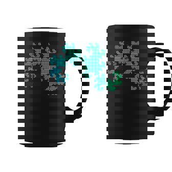 Nerdy Dragon Curve Fractal Geometría Profesor De Matemáticas Azulerde Cuello Taza de café - Regaloses