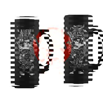 Ninja Arte Japonés Gato Samurai Gatito Kawaii Taza de café - Regaloses