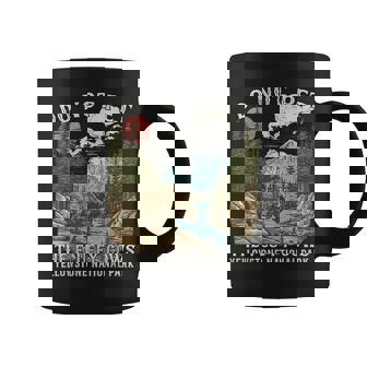 Do Not Pet The Fluffy Cows Yellowstone National Park Retro Coffee Mug - Monsterry