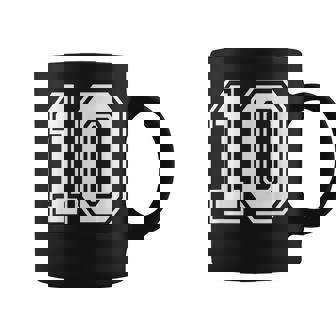 Number 10 Birthday Sports Player Team Numbered Jersey Coffee Mug - Thegiftio
