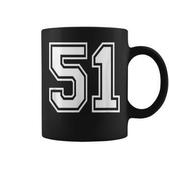 Number 51 Numbered Uniform Sports Jersey Team 51St Birthday Coffee Mug - Monsterry CA