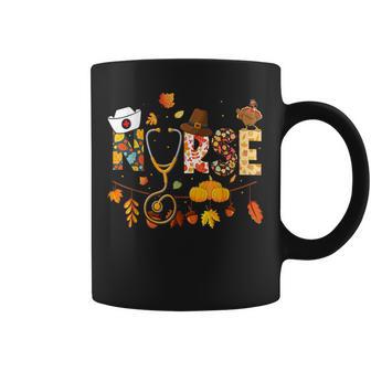Nurse Thanksgiving Health Worker Nursing Fall Turkey Coffee Mug - Monsterry