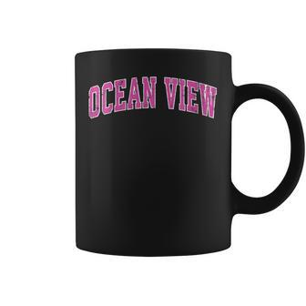 Ocean View Delaware De Vintage Sports Pink Coffee Mug - Monsterry