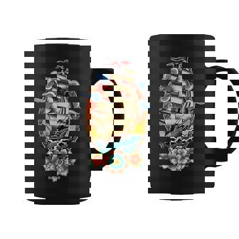 Old School Traditional Tattoo Flash Clipper Ship Coffee Mug - Thegiftio UK