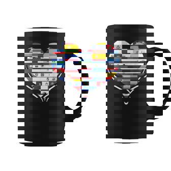 Hispanic Heritage Month Spanish Countries Flag Heart Coffee Mug - Monsterry