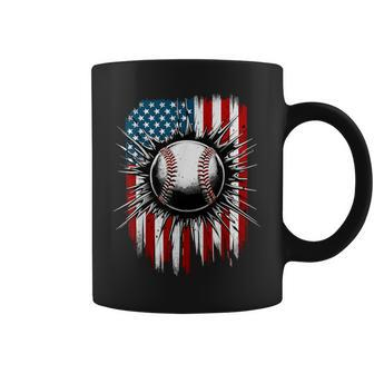 Patriotic Baseball 4Th Of July Usa American Flag Boys Coffee Mug - Monsterry DE