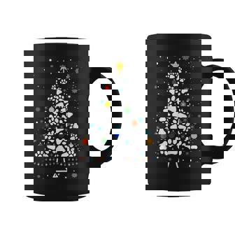 Paw Print Christmas Tree Lights Matching Family Xmas Coffee Mug - Monsterry