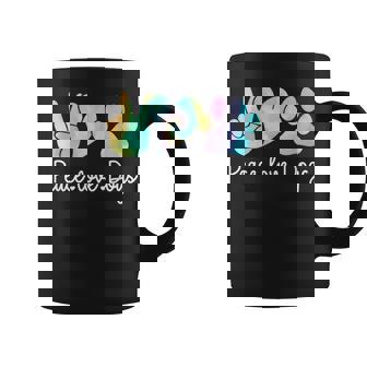 Peace Love Dogs Tie Dye Dog Lover Rescue Puppy Coffee Mug - Monsterry