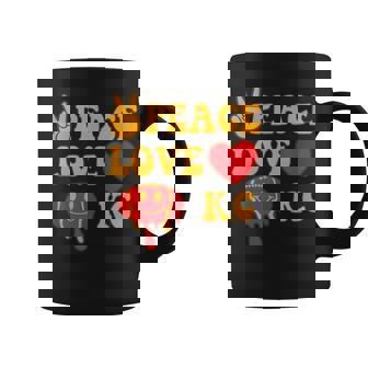 Peace Love Kansas City Peace Love Kc Red Yellow Kc Coffee Mug - Monsterry