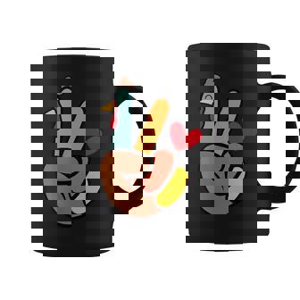Peace Sign Turkey Hand Heart Thanksgiving Pocket Coffee Mug - Monsterry