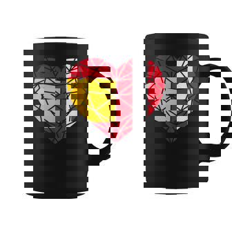 Perú España Bandera Amistad Hermandad Corazón Poligonal Taza de café - Regaloses