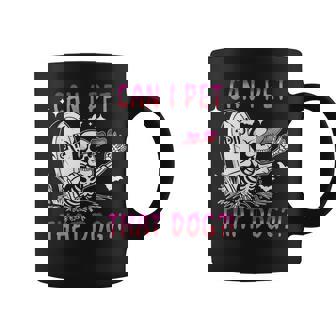 Can I Pet That Dog Skeleton Halloween Coffee Mug - Monsterry