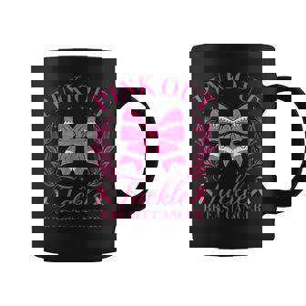 Pink Out Football Pink Coquette Bow Breast Cancer Awareness Coffee Mug | Mazezy