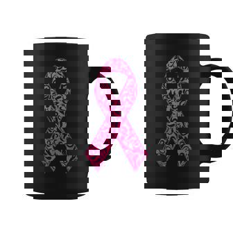 Pink Ribbon Breast Cancer Awareness Support Squads Cancer Coffee Mug - Monsterry