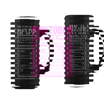 Pinktober Nutrition Facts Breast Cancer Graphic Coffee Mug - Seseable