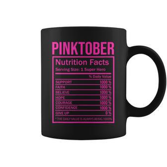 Pinktober Nutrition Facts Breast Cancer Graphic Coffee Mug | Seseable UK