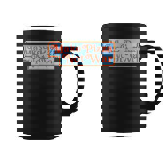 Make Pizza Not War 80S Retro Peace Anti War Coffee Mug - Monsterry