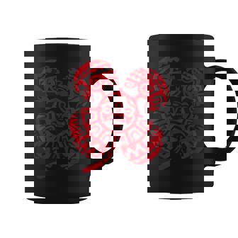 Polynesia Maori Tiki Four Leaf Clover Tribal Tattoo Lucky Coffee Mug - Monsterry