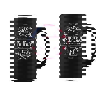Proud Veteran Wife American Flag Colors Coffee Mug | Seseable UK