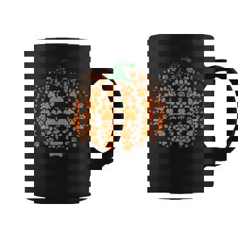 Pumpkin Dog Cat Paws Print Halloween Pet Lovers Coffee Mug - Thegiftio UK