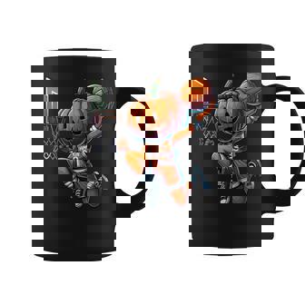Pumpkin Playing Basketball Dunk Halloween Costume Sports Coffee Mug - Monsterry
