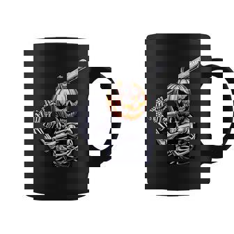 Pumpkin Skeleton Playing Baseball Player Halloween Coffee Mug | Seseable UK