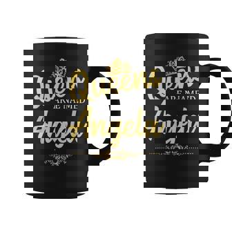 Queens Are Named ANGELA Personalized Birthday Graphic Print Coffee Mug - Monsterry