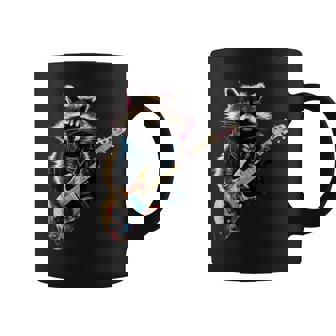 Raccoon Playing Guitar Rock Music Metal Guitar Player Coffee Mug - Thegiftio UK