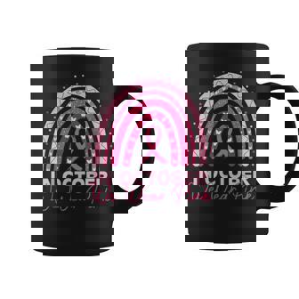 Rainbow In October We Wear Pink Breast Cancer Awareness 2024 Coffee Mug - Seseable