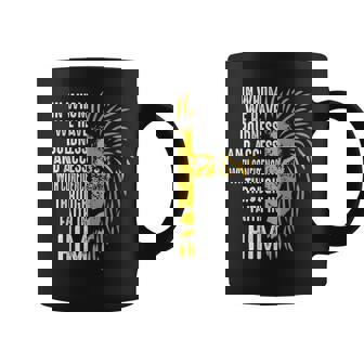 Religious Lion Cross Ephesians In Whom We Have Boldness Graphic Print Coffee Mug - Monsterry
