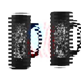 Retro Pitbull Dog & American Flag Indepedence Day July 4Th Coffee Mug - Seseable