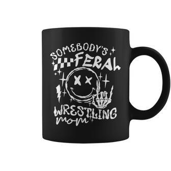 Retro Somebody's Feral Wrestling Mom Mother's Day Mom Life Coffee Mug | Seseable UK