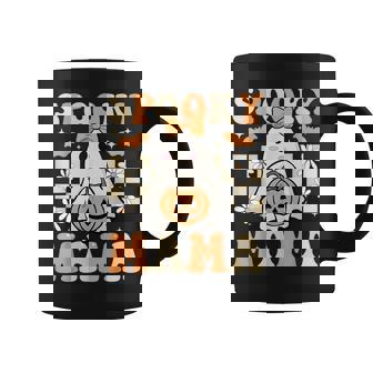 Retro Spooky Season Halloween Spooky Mama Cute Ghost Coffee Mug - Seseable