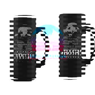Retro Sunset Mothman Vaporwave Synthwave Graffiti Mothman Coffee Mug - Seseable