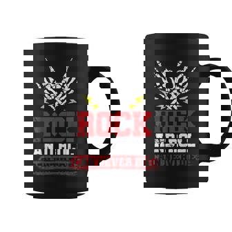 Rock And Roll Cam Never Die Manos De Esqueleto Rocker Taza de café - Regaloses